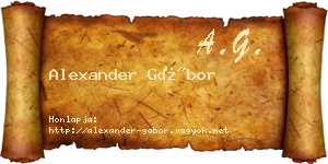 Alexander Gábor névjegykártya