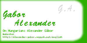 gabor alexander business card